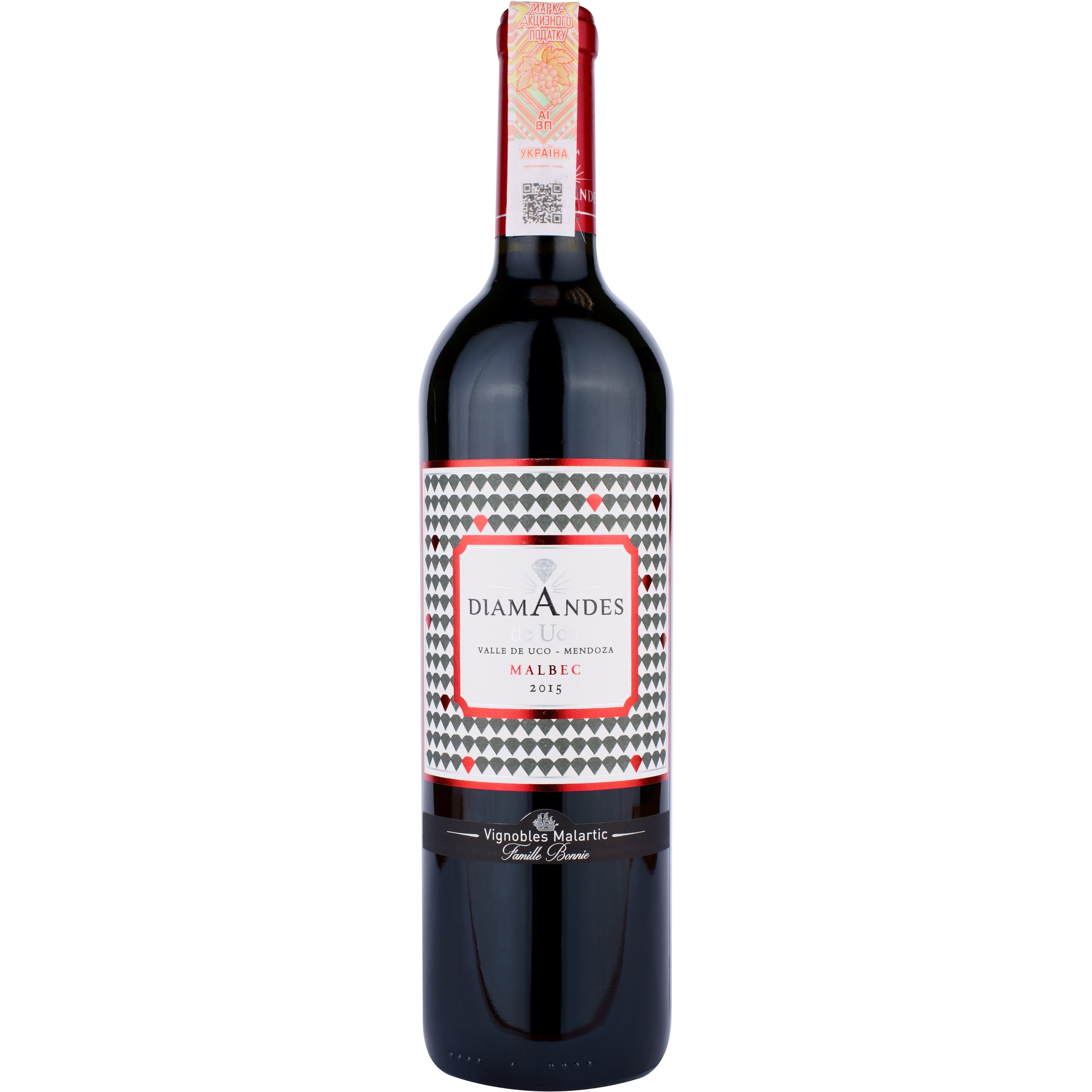 Вино DiamAndes 'Diamandes de Uco' Malbec, красное, сухое, 0,75 л - фото 1