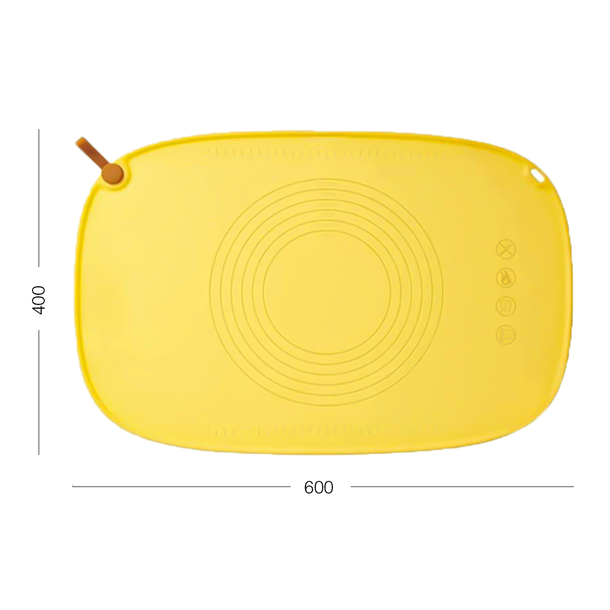 Коврик силиконовый для теста МВМ My Home (MVM) 60x40 см желтый (KP-84 YELLOW) - фото 2