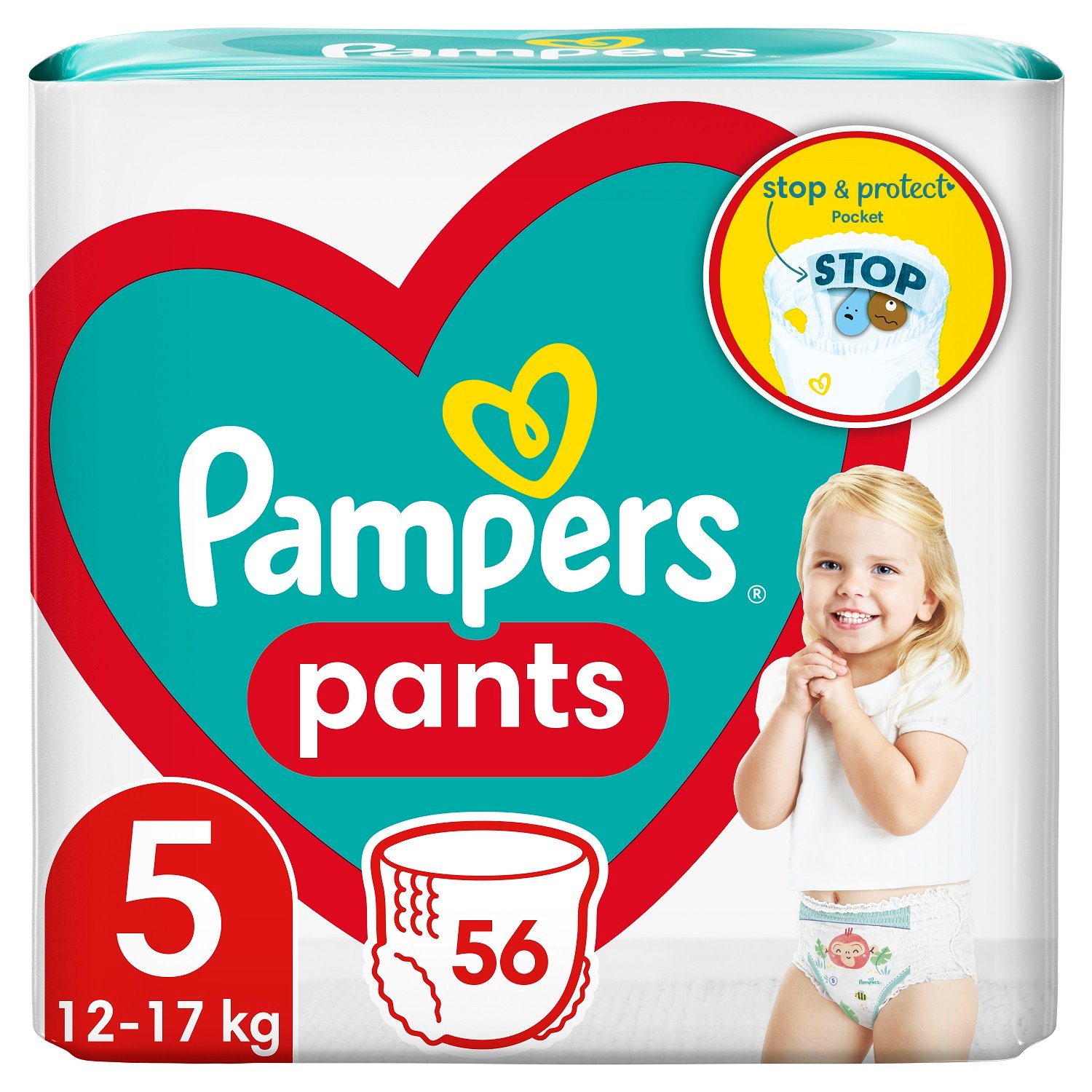 Підгузки-трусики Pampers Pants Junior 5 (12-17 кг), 56 шт. - фото 1