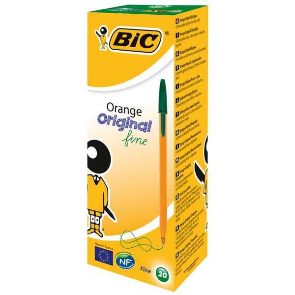 Ручка шариковая BIC Orange Original Fine, 0,36 мм, зеленый, 20 шт. (1199110113) - фото 1