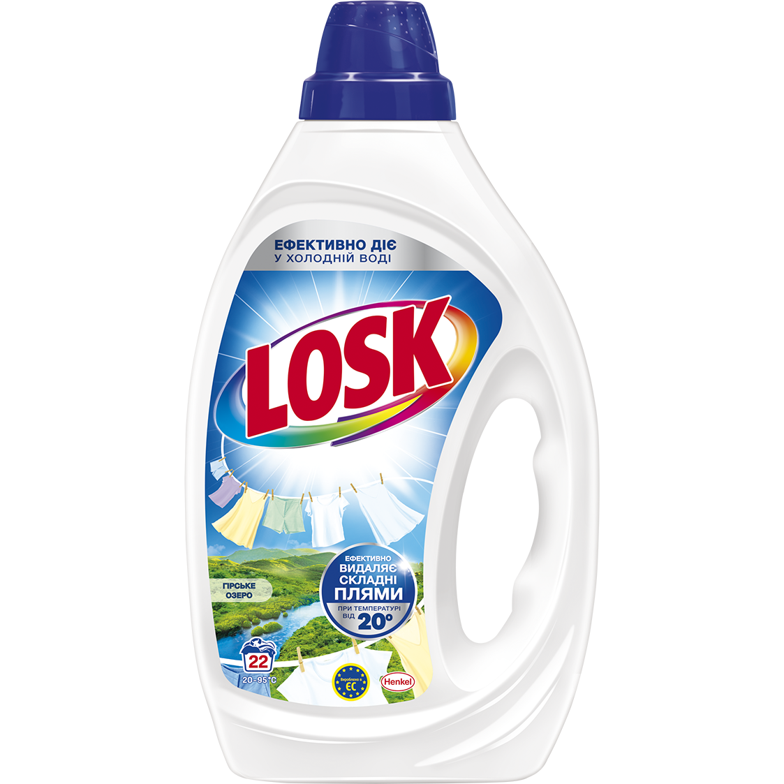 Гель для прання Losk Гірське Озеро для білих та світлих речей 0.99 л - фото 1