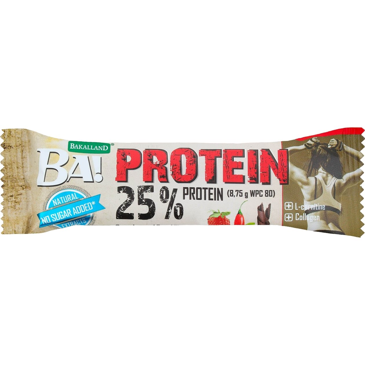 Протеїновий батончик Bakalland BA! Protein Bar Strawberry & Goji 35 г - фото 1