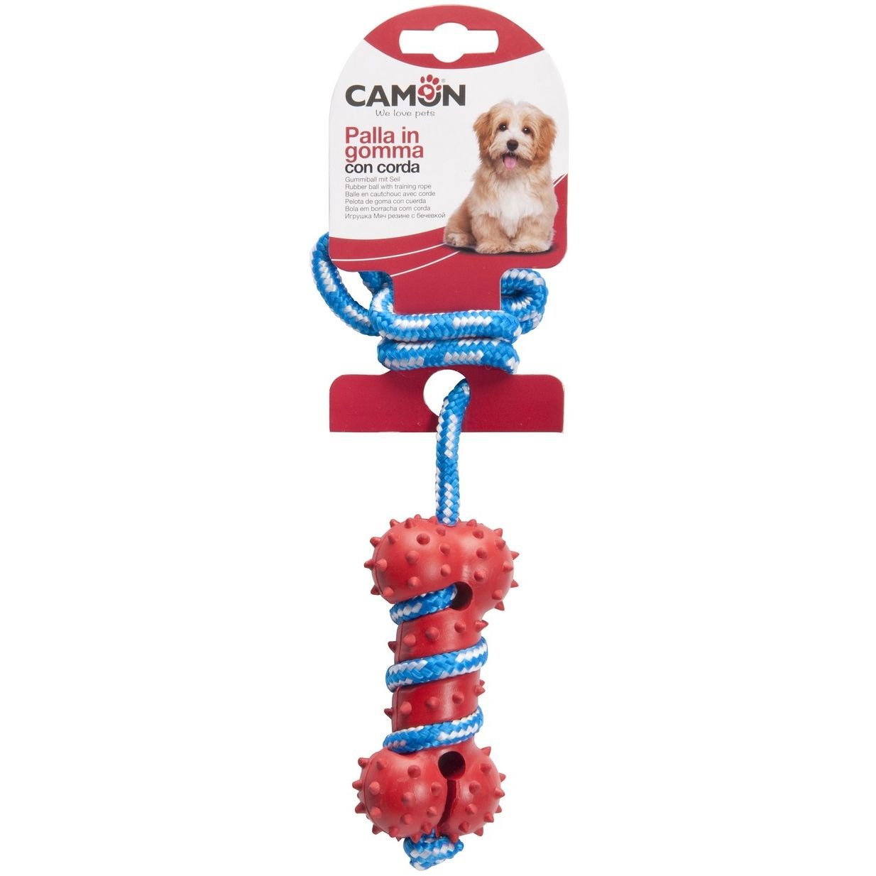 Іграшка для собак Camon кістка з мотузкою, 35х10 см, в асортименті - фото 2