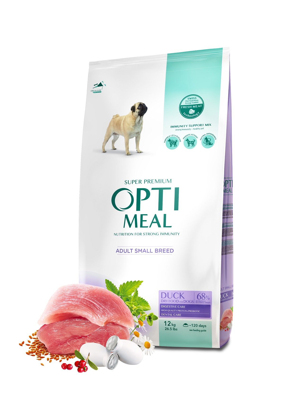 Сухий корм для дорослих собак малих порід Optimeal, качка, 12 кг (B1740801) - фото 2