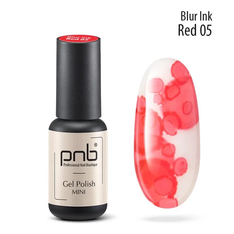 Аква-чернила для дизайна ногтей PNB Blur ink Red 05, 4 мл - фото 2