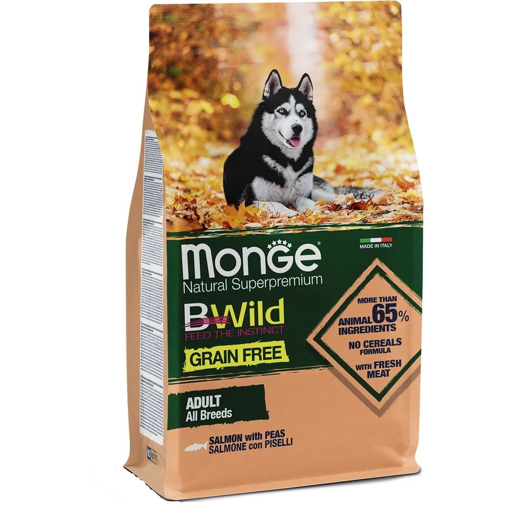Сухий корм Monge Dog Wild Low Grain, для дорослих собак, лосось, 2,5 кг - фото 1