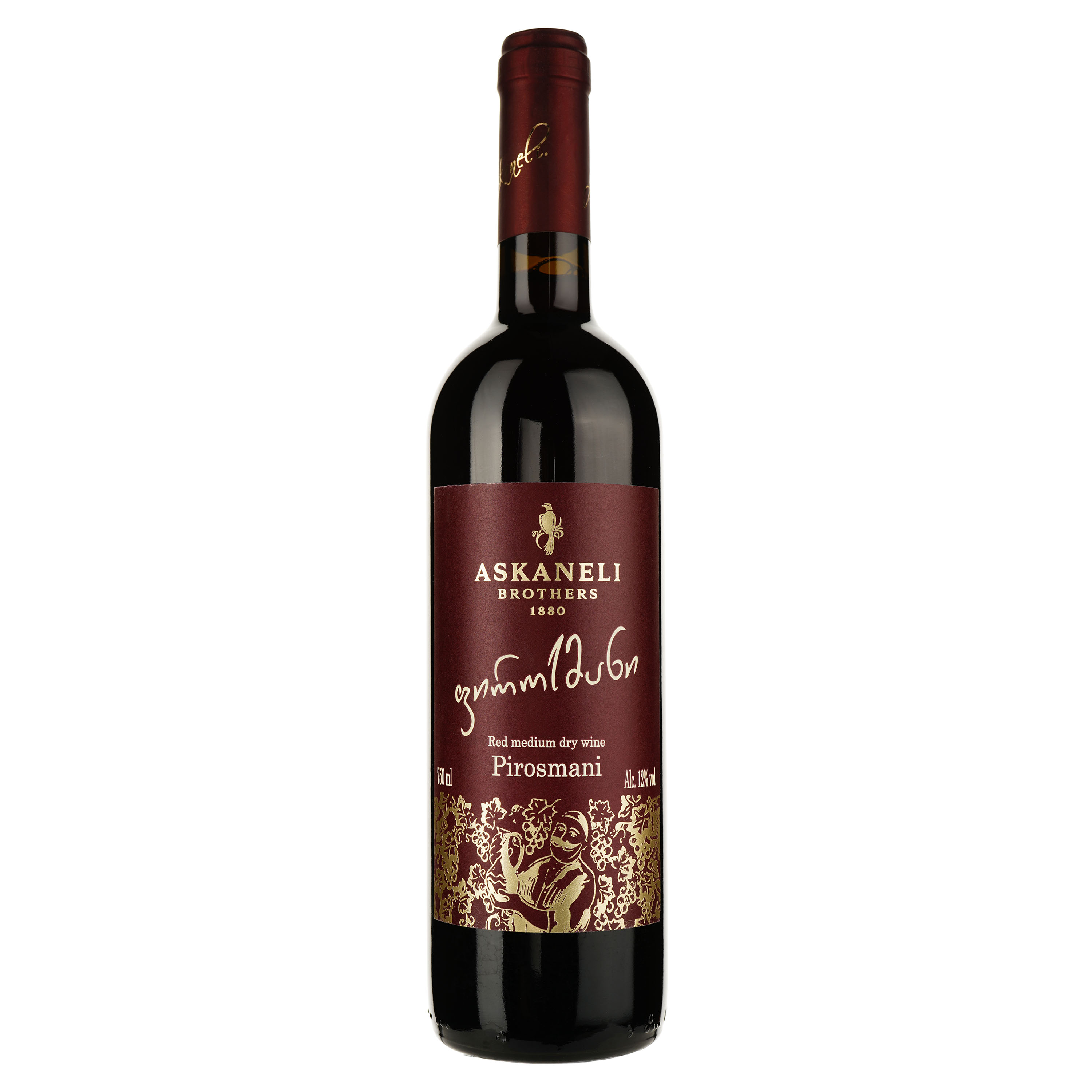 Вино Askaneli Pirosmani, красное, полусухое, 0.75 л - фото 1