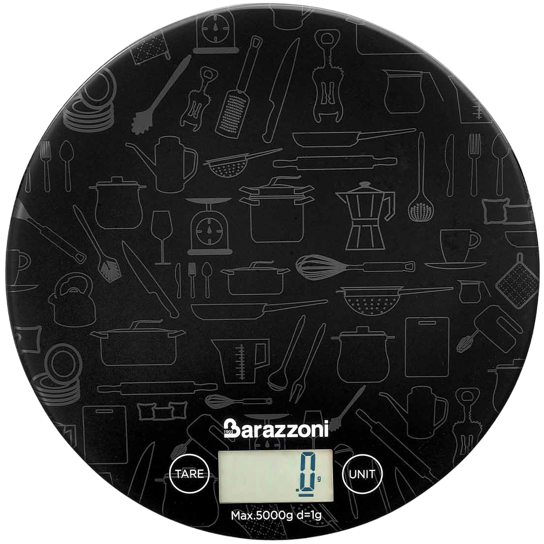 Весы кухонные Barazzoni до 5 кг 18.5 см черные (80208006002) - фото 1