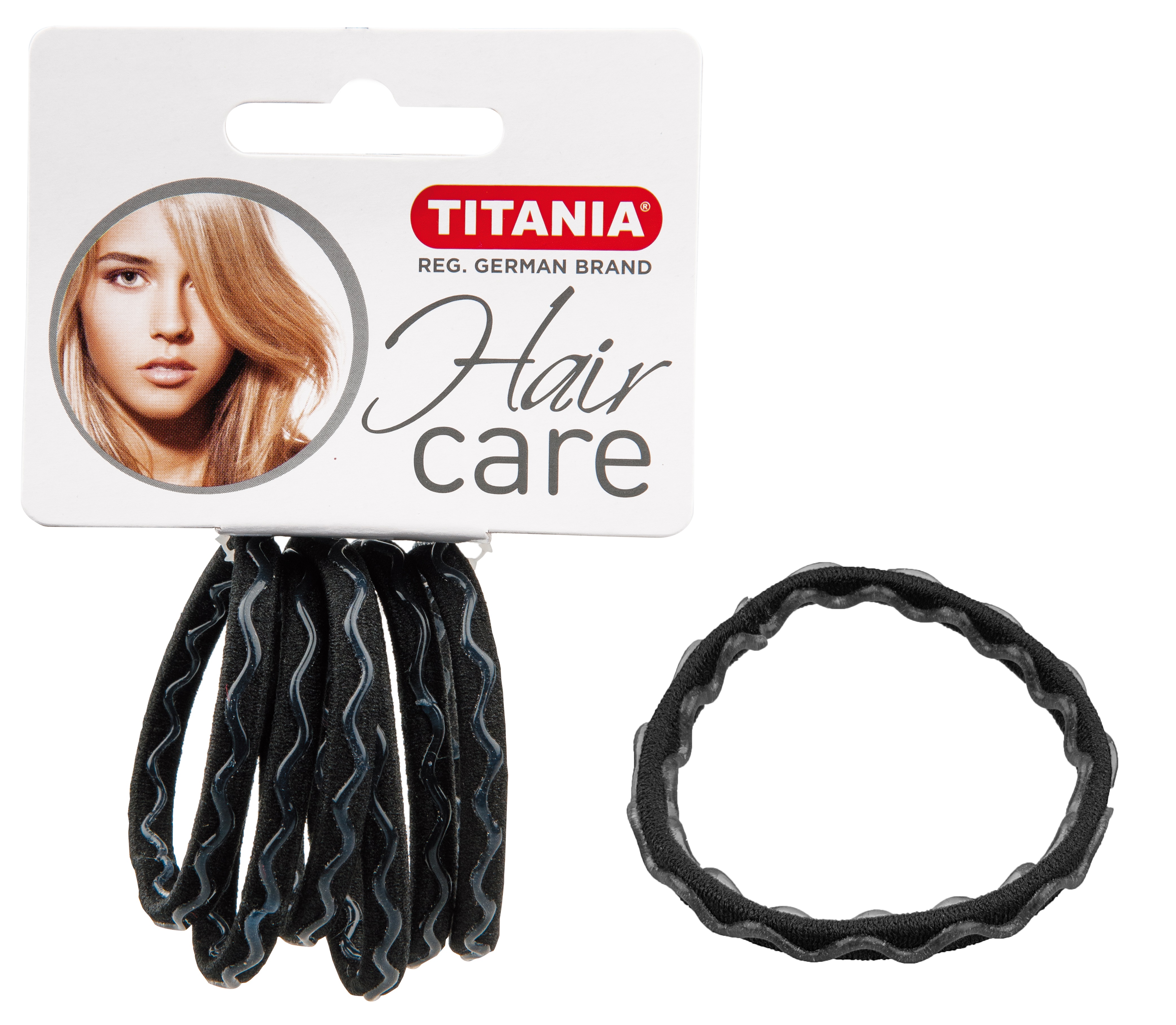 Набір резинок для волосся Titania Аnti Ziep, чорний, 4.5 см, 6 шт. (7925) - фото 1