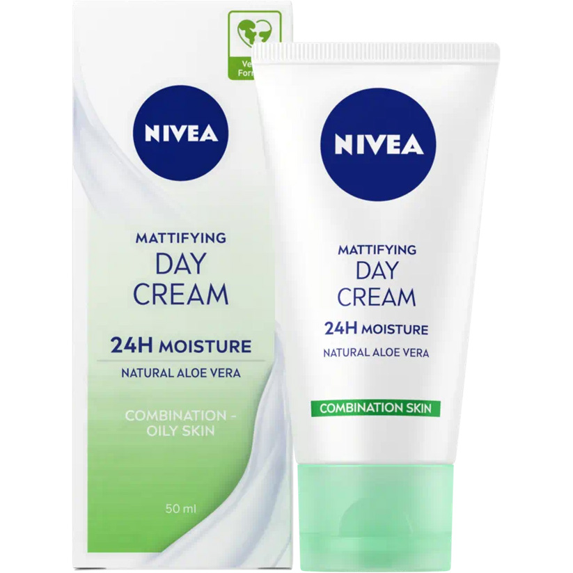 Матуючий денний крем Nivea Інтенсивне зволоження 24 години для комбінованої та жирної шкіри 50 мл - фото 1