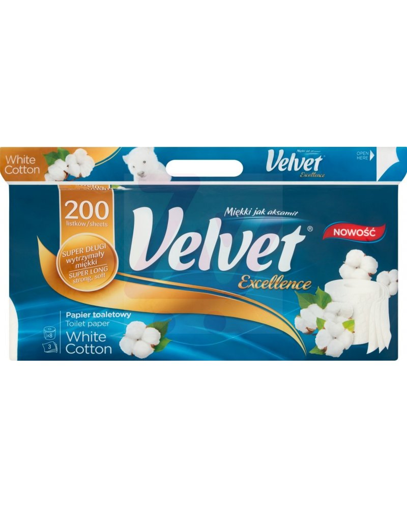 Туалетний папір Velvet Excellence, тришаровий, 8 рулонів (4200015) - фото 1