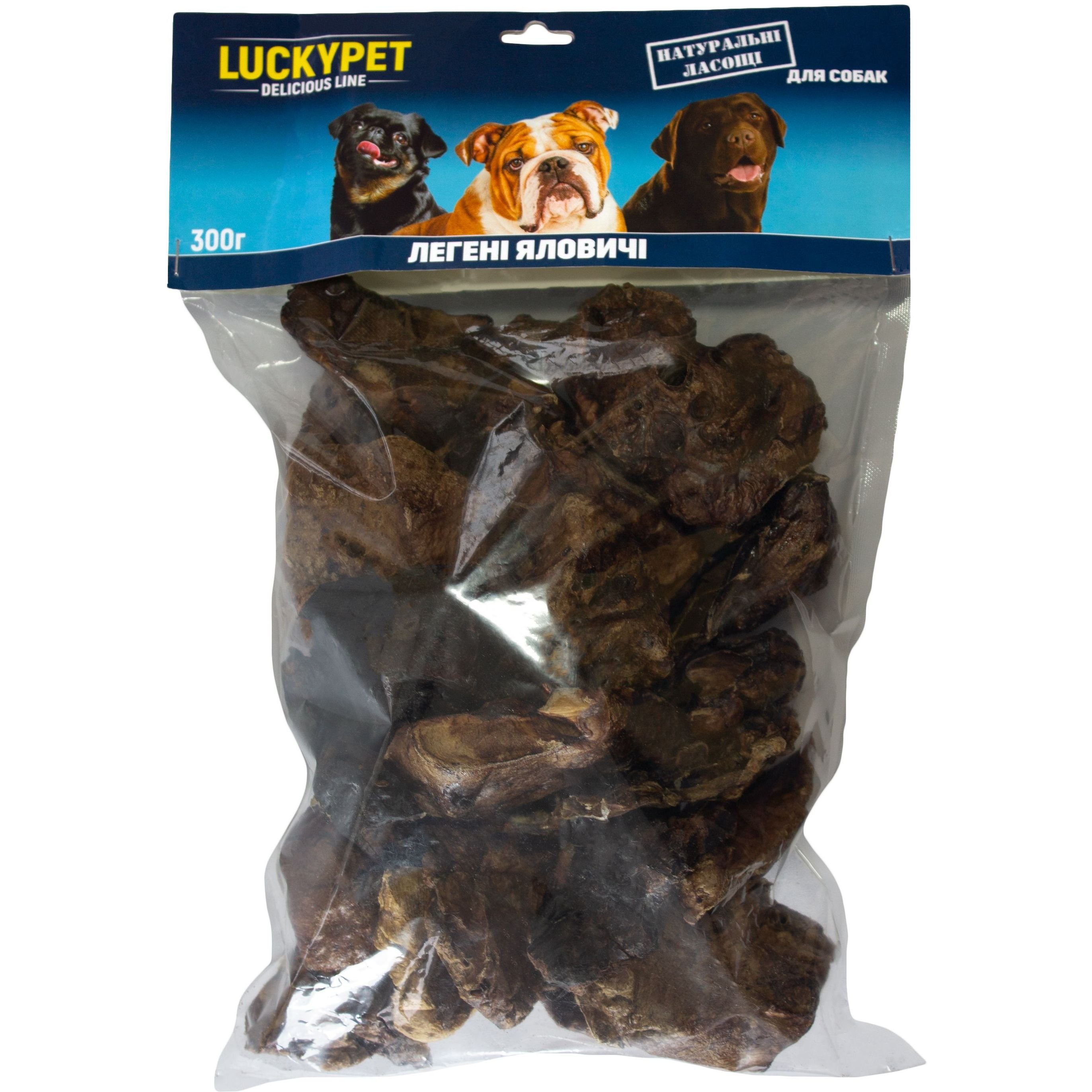 Ласощі для собак Lucky Pet Легені яловичі 300 г - фото 1