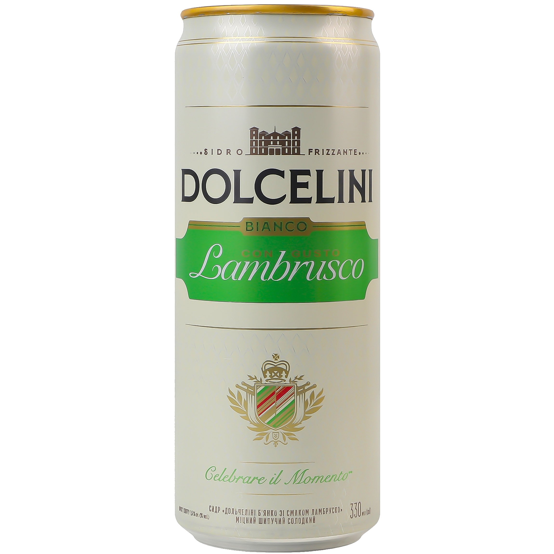 Сидр Dolcelini Con Gusto Lambrusko Bianco солодкий 7.5% 0.33 л - фото 1