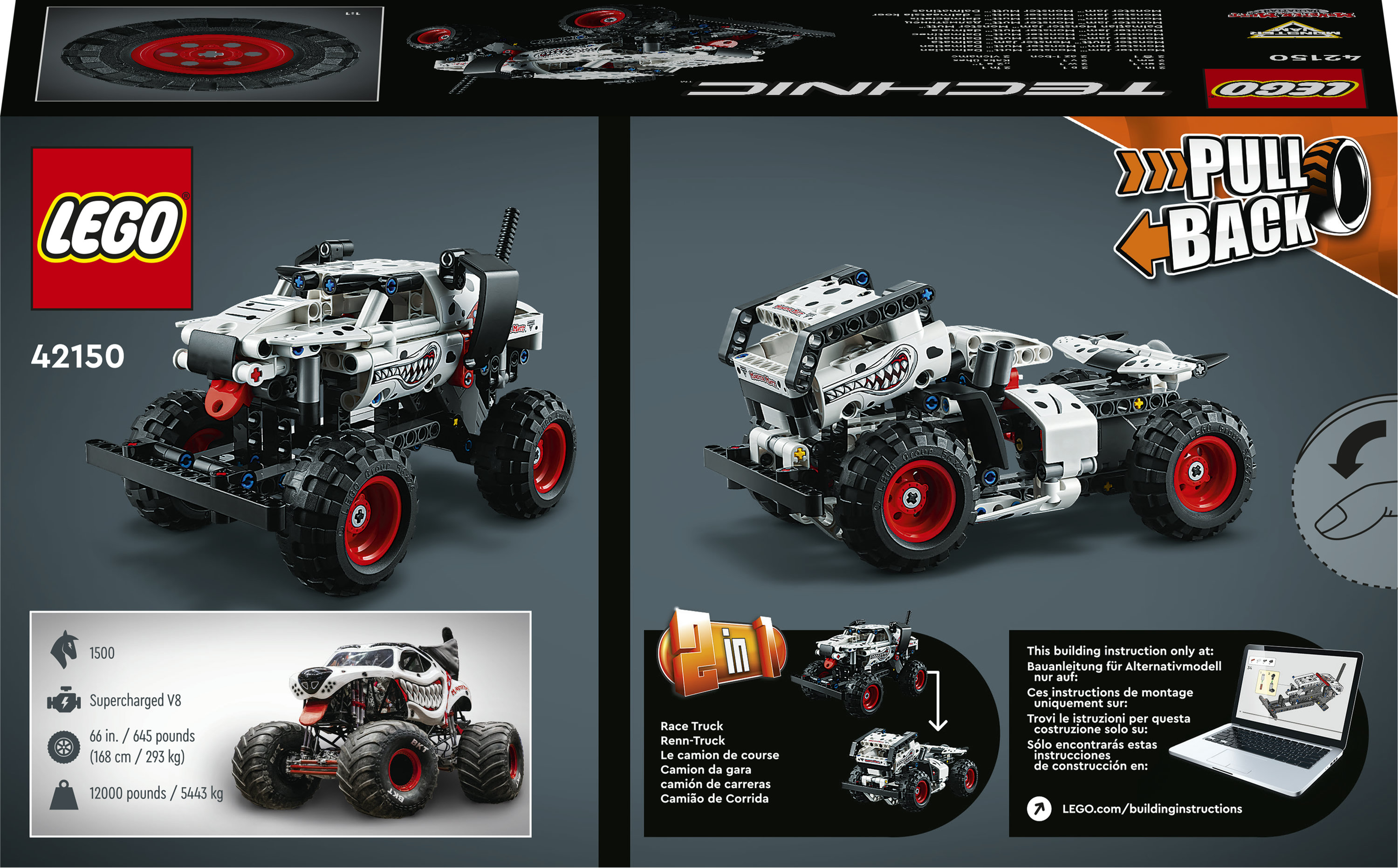 Конструктор LEGO Technic™ Monster Jam™ Monster Mutt™ Dalmatian, 244 детали (42150) - фото 9