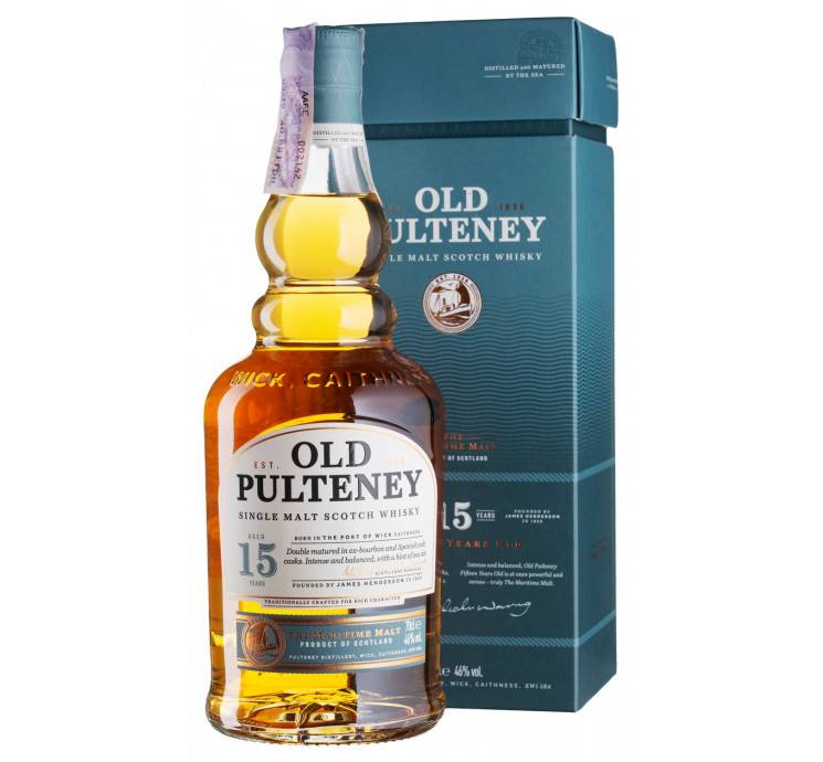 Виски Old Pulteney 15 yo, подарочная упаковка, 46%, 0,7 л - фото 1