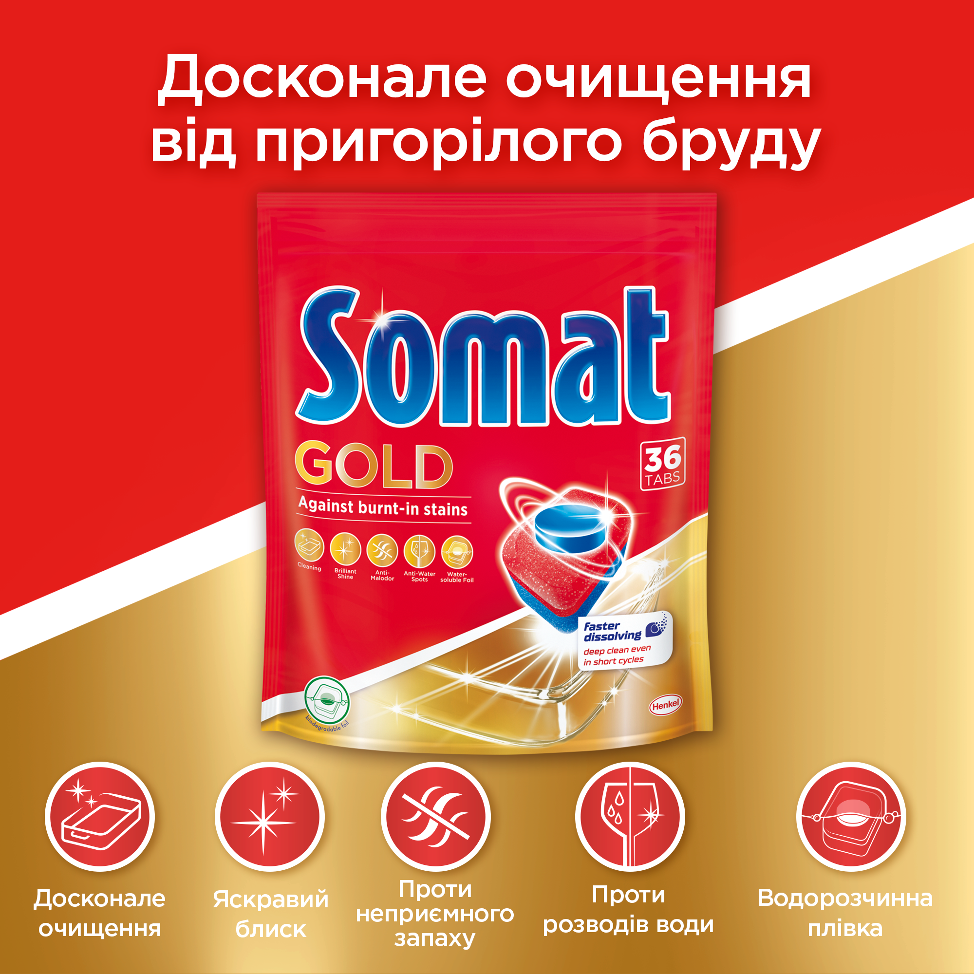 Таблетки для посудомийних машин Somat Gold Duo, 18 шт. + 18 шт. (735395) - фото 3