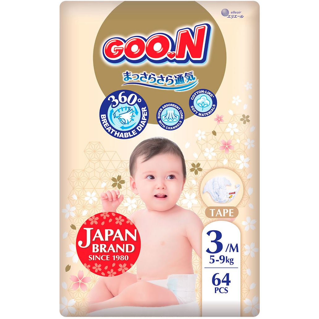 Подгузники Goo.N Premium Soft M (5-9 кг) 64 шт. - фото 1