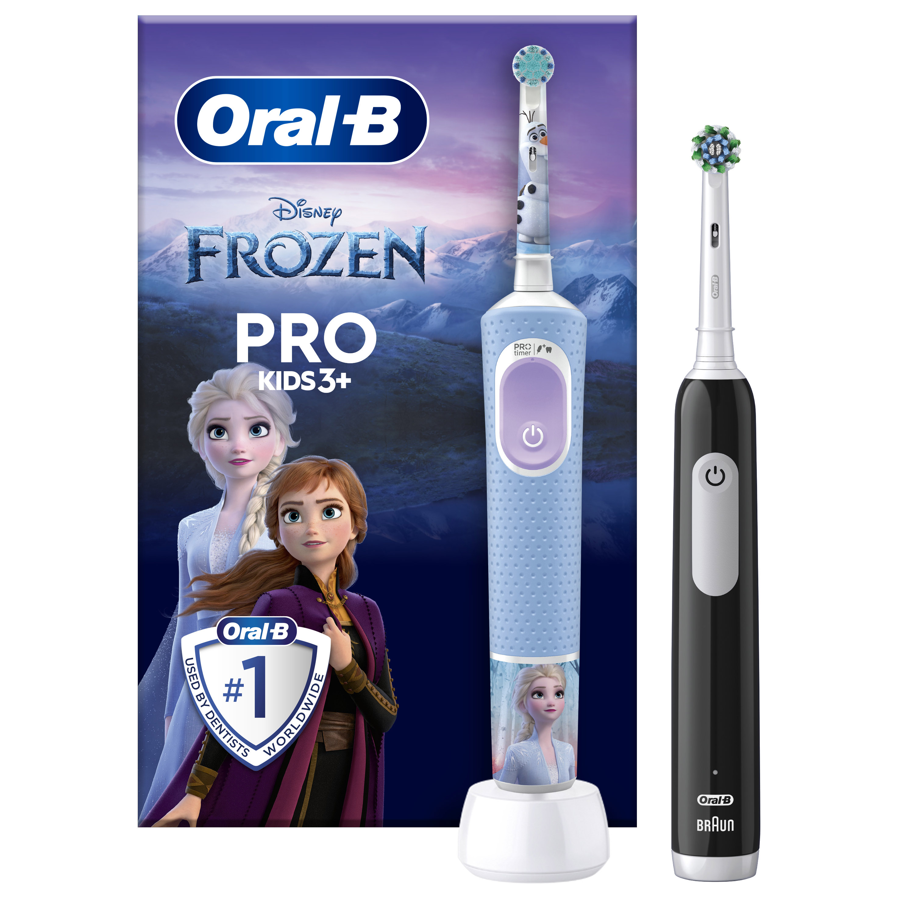Набор электрических зубных щеток Oral-B Family: Edition Pro Series 1 Vitality&Kids Холодное Сердце 2, 2 шт. - фото 1