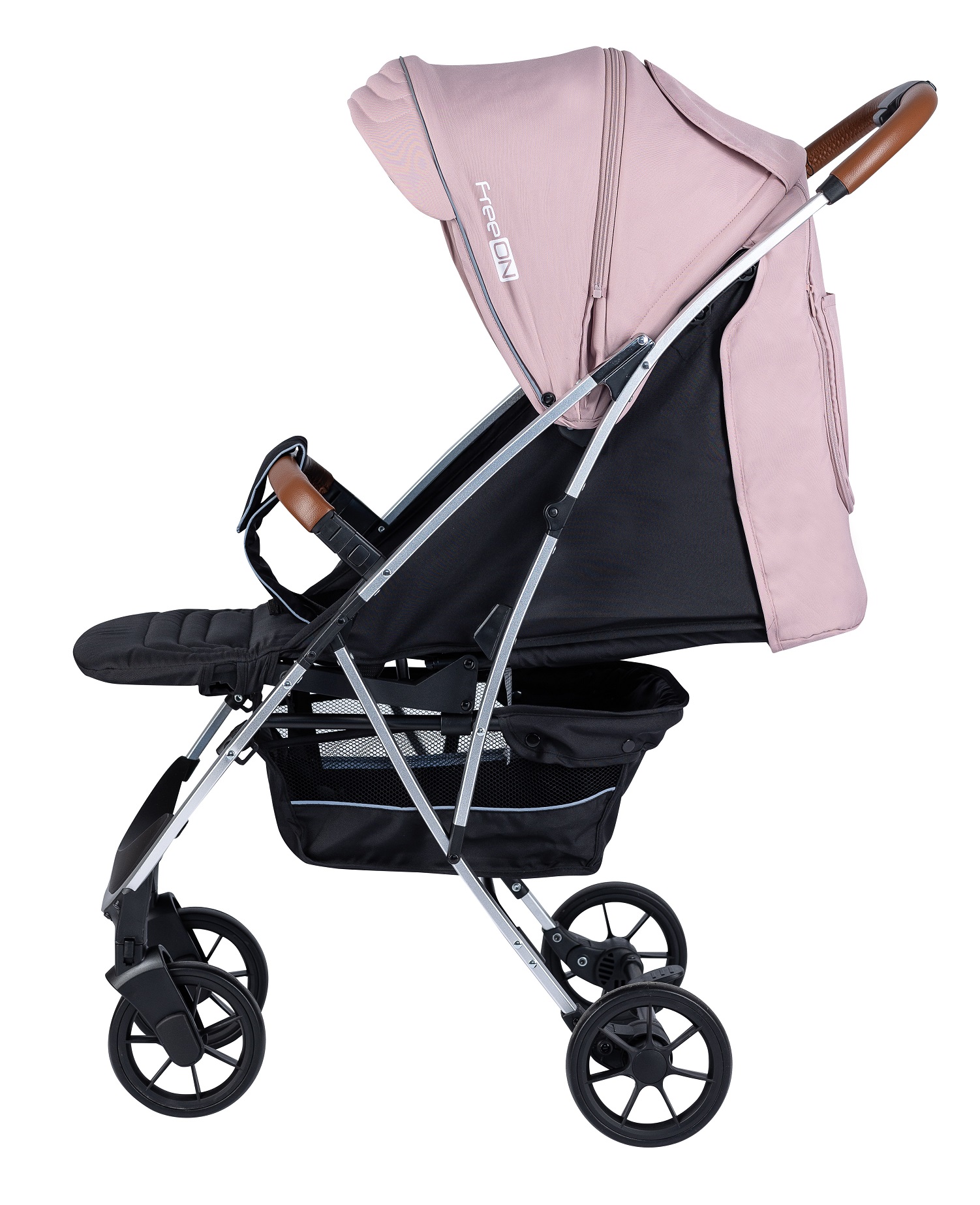 Прогулочная коляска для ребенка FreeON LUX Premium Dusty Pink-Black - фото 2
