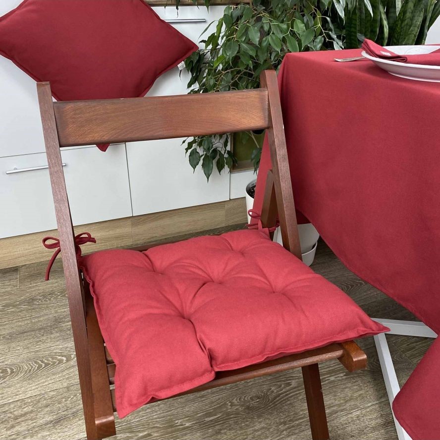 Подушка на стілець Прованс, 40х40 см, бордовий (21387) - фото 1