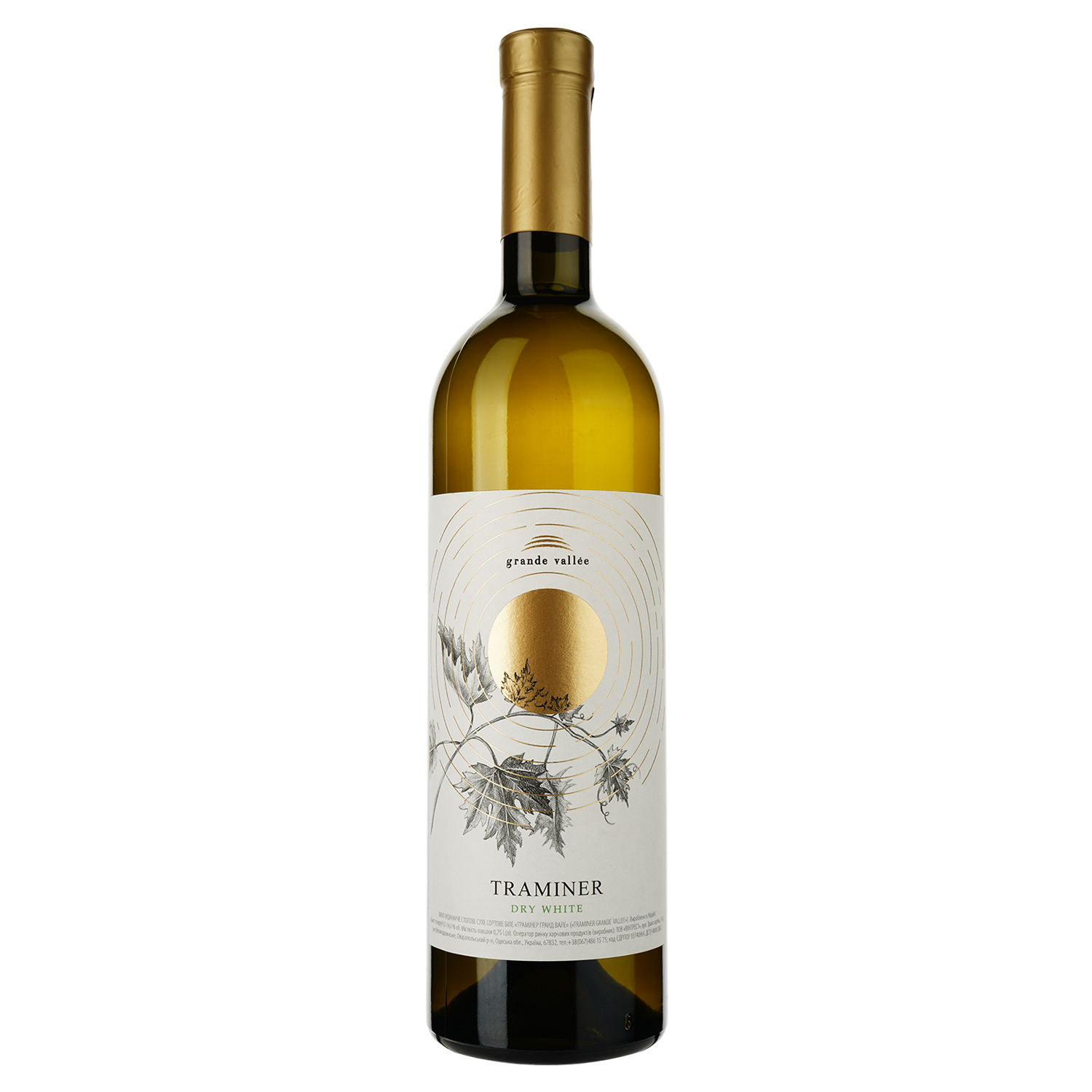 Вино Grande Vallee Traminer, белое, сухое, 0,75 л - фото 1