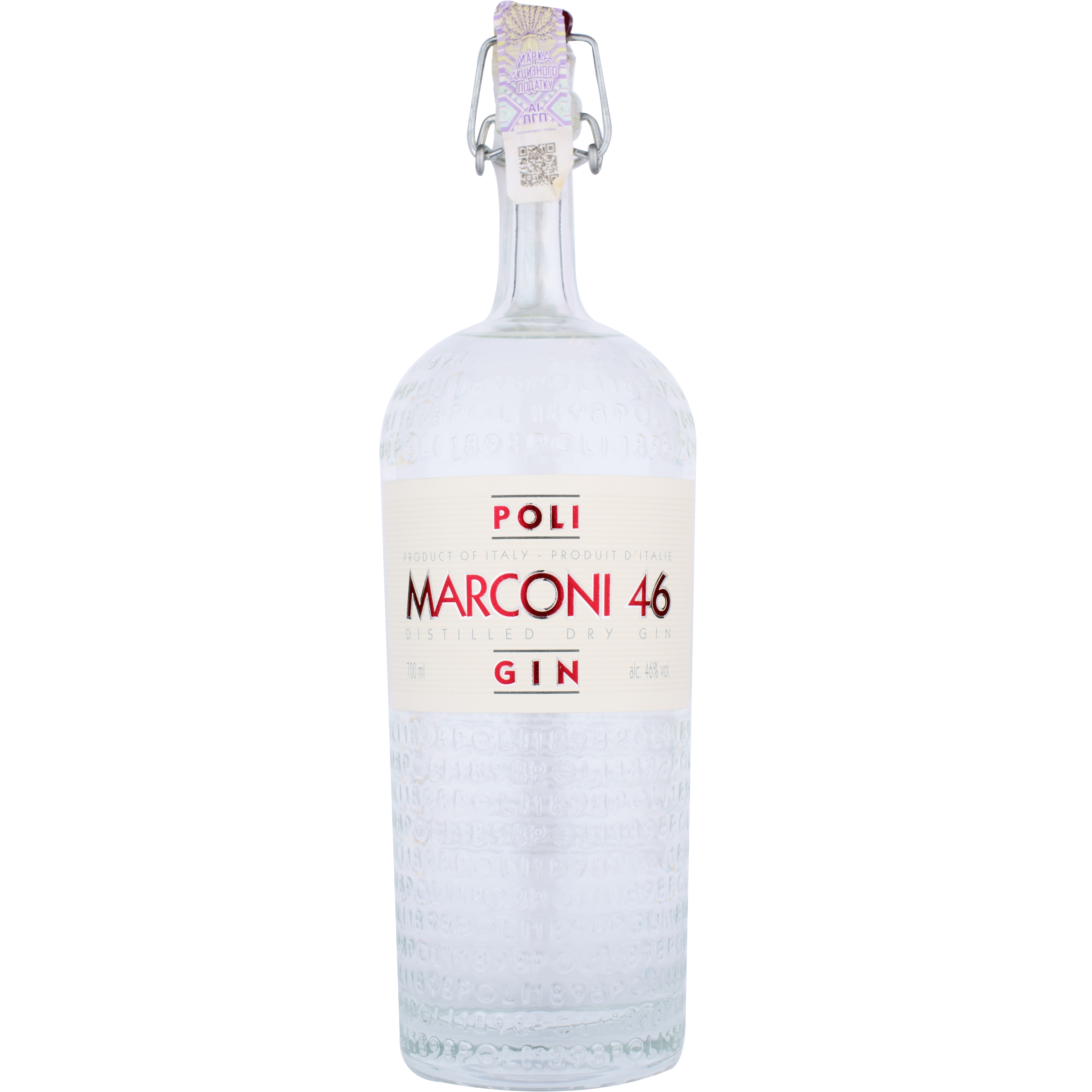 Джин Poli Distillerie Gin Marconi 46 Distilled, в тубусе 46% 0,7 л - фото 1