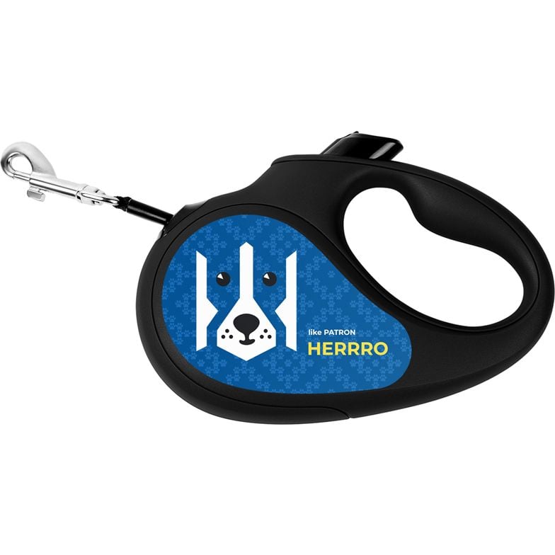 Поводок-рулетка для собак Waudog R-leash Патрон, светоотражающий, M, до 25 кг, 5 м, черный - фото 2