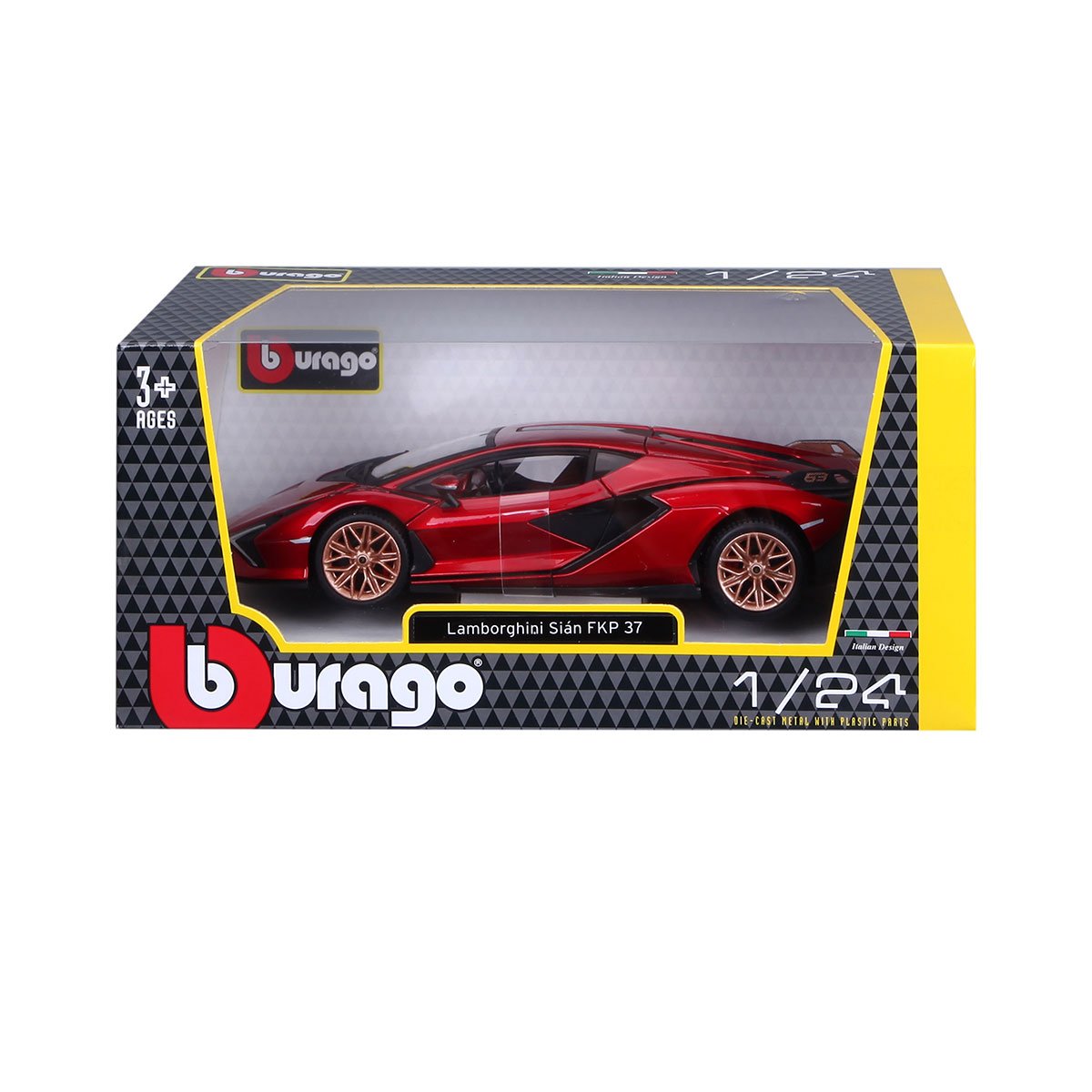 Автомодель Bburago Lamborghini sián fkp 1:24 червоний (18-21099) - фото 4
