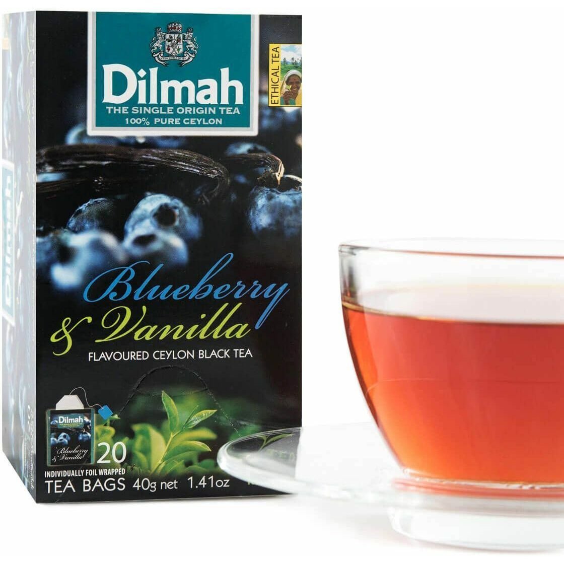 Чай черный Dilmah Blueberry&Vanilla, 30 г (20 шт. х 1.5 г) (896863) - фото 3