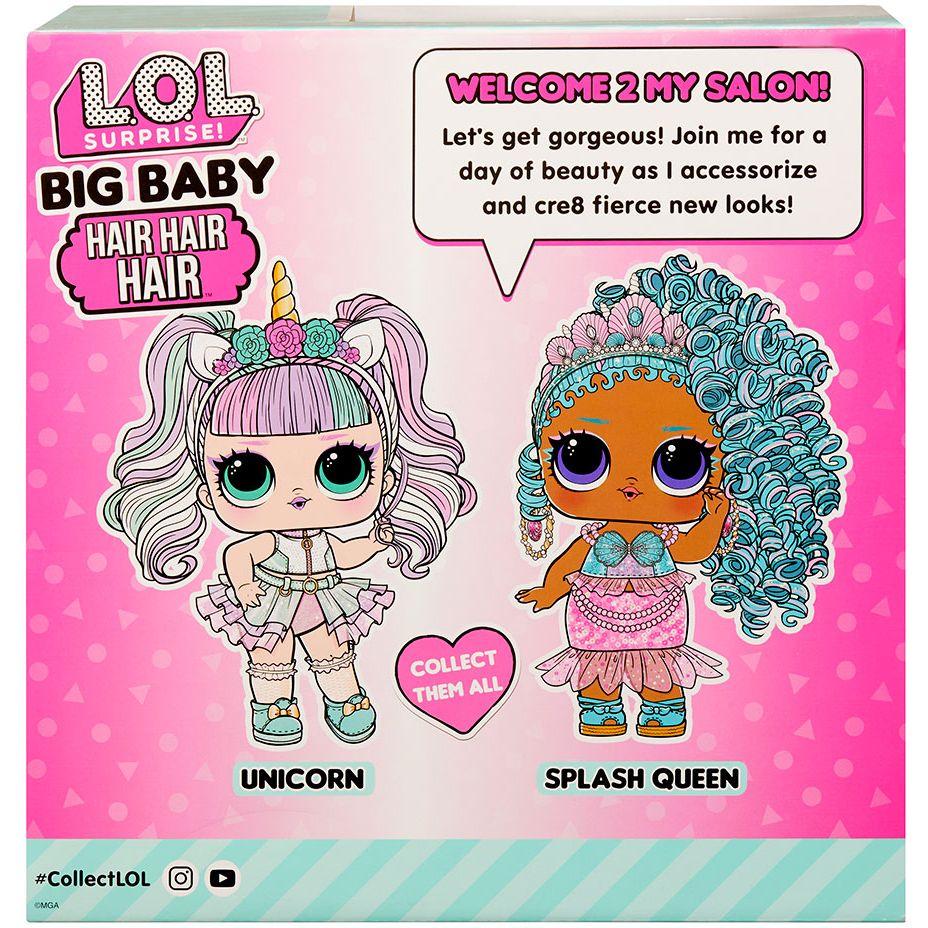 Игровой набор с мегакуклой L.O.L. Surprise Big Baby Hair Hair Hair Единорог (579717) - фото 9