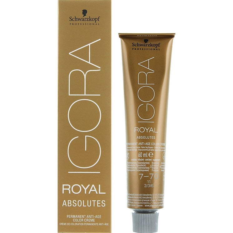 Перманентна фарба для сивого волосся Schwarzkopf Professional Igora Royal Absolutes відтінок 9-60 (екстра світлий блондин шоколадний натуральний) 60 мл - фото 1
