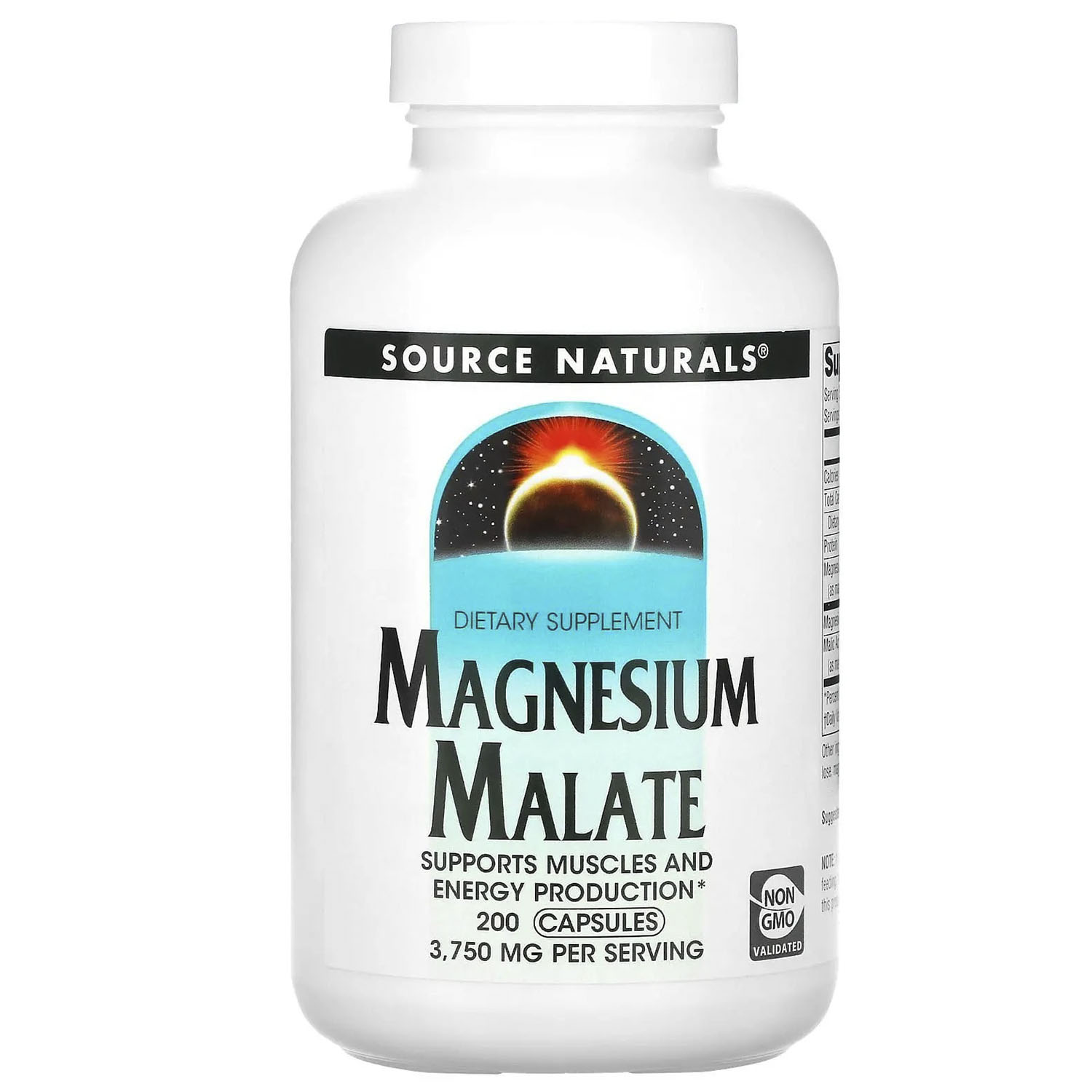 Магній малат Source Naturals, Magnesium Malate 625 мг 200 капсул - фото 1