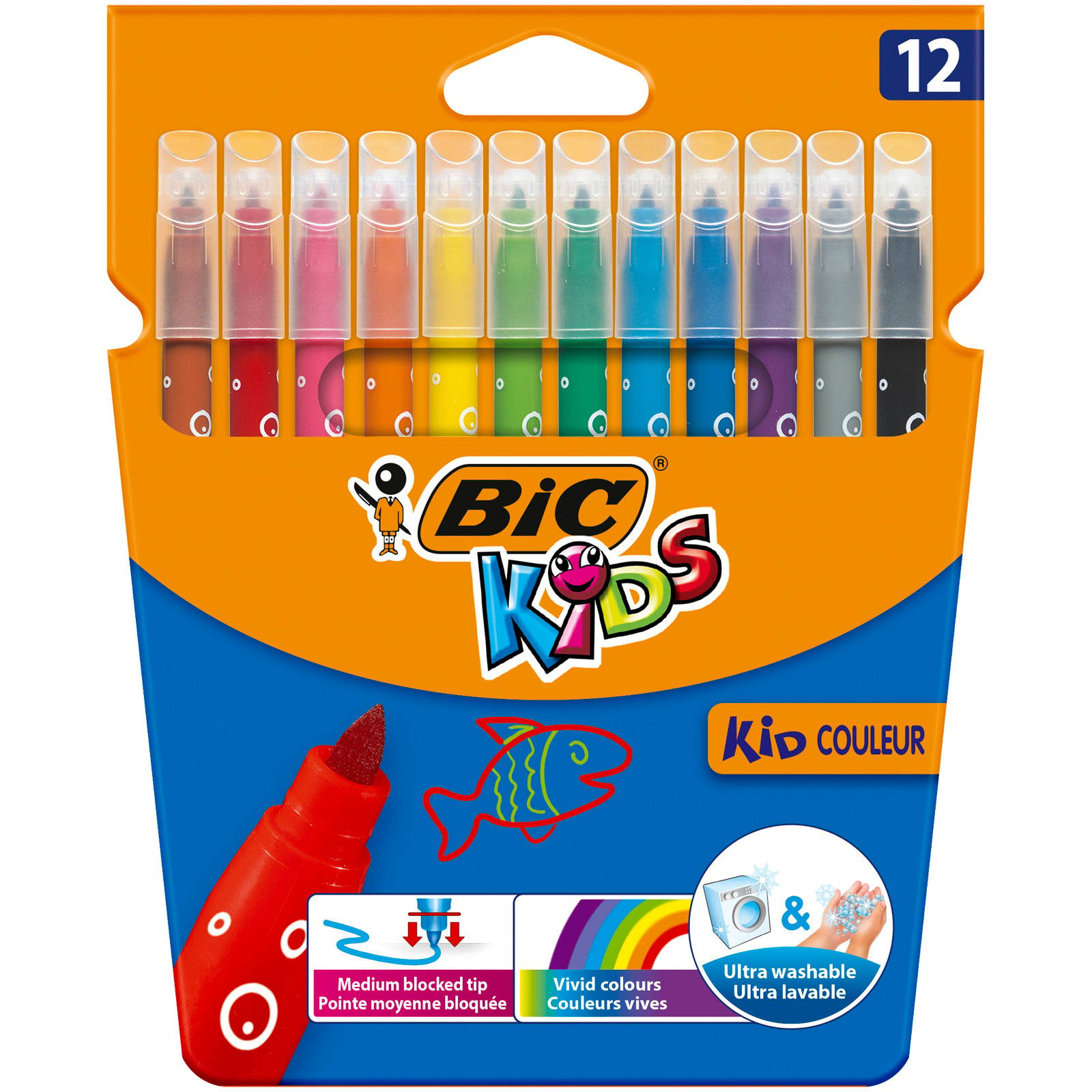 Фломастери BIC Kids Couleur, 12 кольорів (9202932) - фото 1