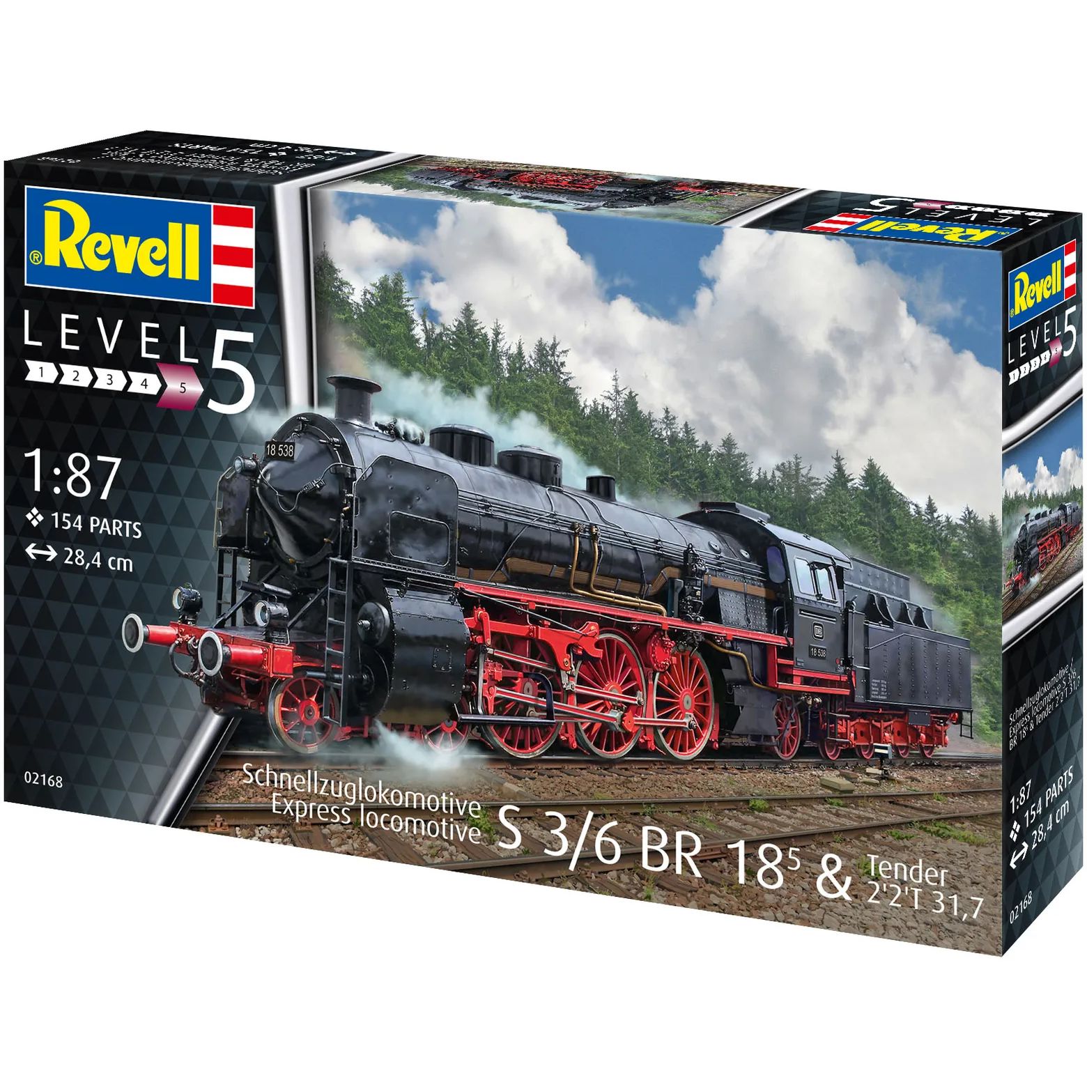 Збірна модель Revell Експрес локомотив S3/6 BR18 з тендером масштаб 1:87, 154 деталі (RVL-02168) - фото 1