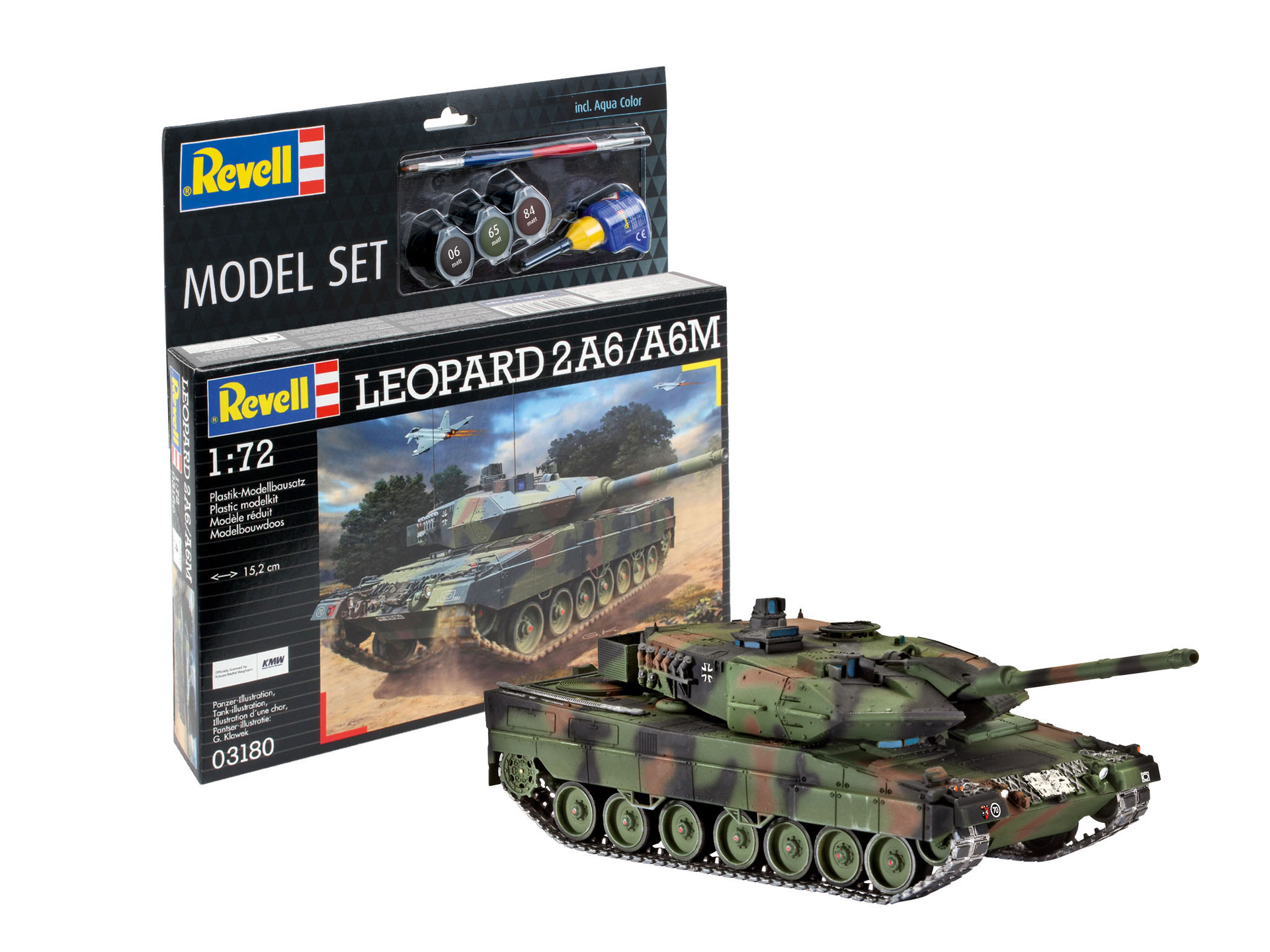 Сборная модель Revell набор Танк Леопард 2A6/A6M масштаб 1:72, 168 деталей (RVL-63180) - фото 2