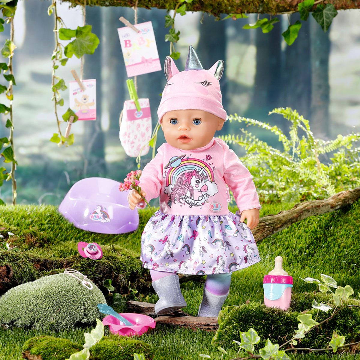 Кукла Baby Born Нежные объятия Очаровательный единорог, с аксессуарами, 43 см (831311) - фото 3