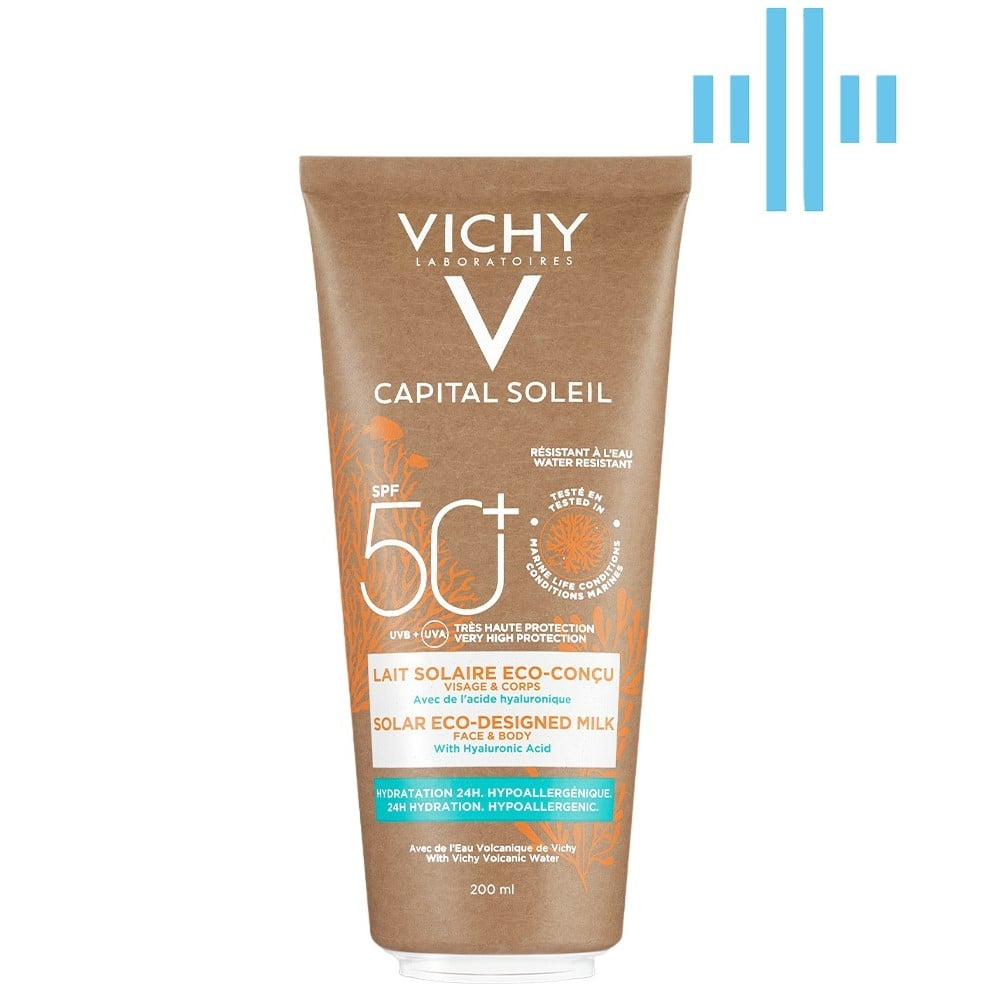 Сонцезахисне зволожуюче молочко Vichy Capital Soleil Solar Eco-Designed Milk для шкіри обличчя та тіла, SPF 50+, 200 мл (MB363901) - фото 1