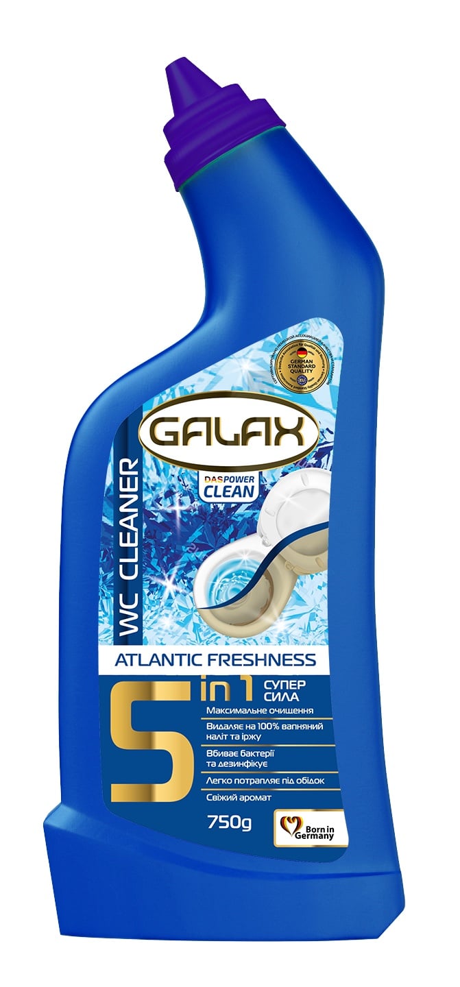 Фото - Средство для ванн и туалета GALAX Засіб для чищення унітазу  das Power Clean Свіжість Атлантики, 750 мл 