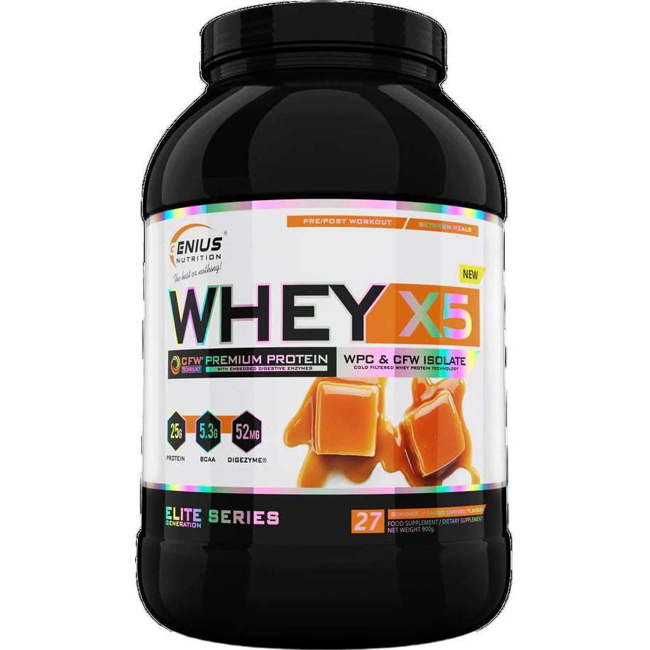 Протеїн Genius Nutrition Whey-X5 Salted Caramel 900 г - фото 1