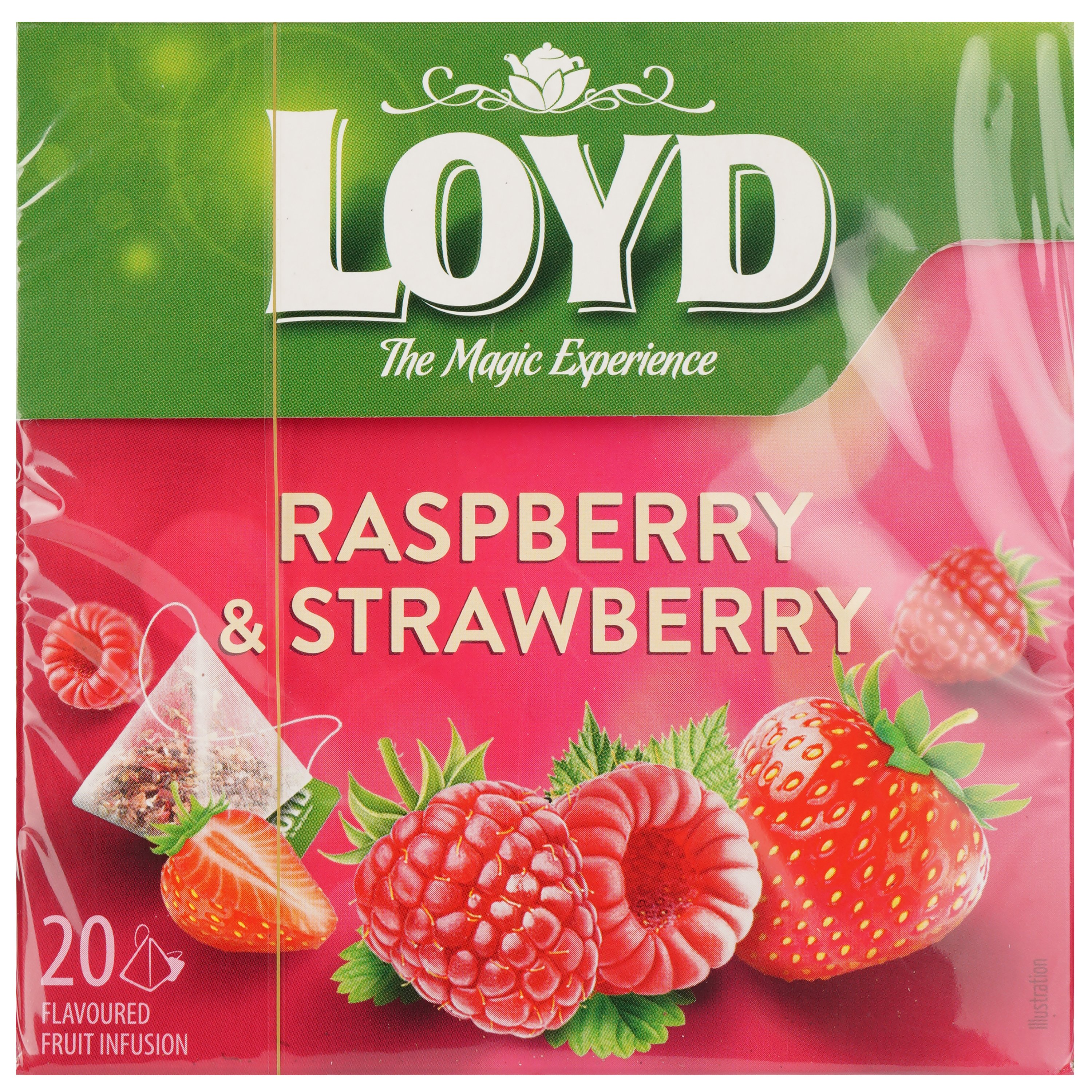 Чай фруктовий Loyd Raspberry & Strawberry, малина та полуниця, в пірамідках, 40 г - фото 2