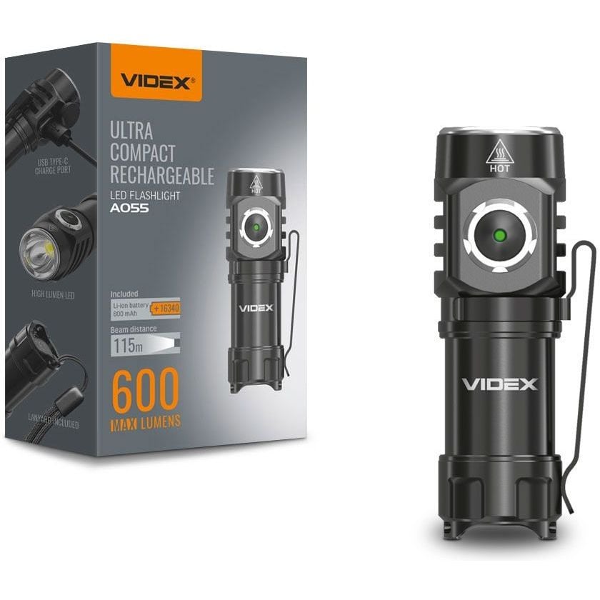 Портативний світлодіодний ліхтарик Videx VLF-A055 600 Lm 5700 K (VLF-A055) - фото 2