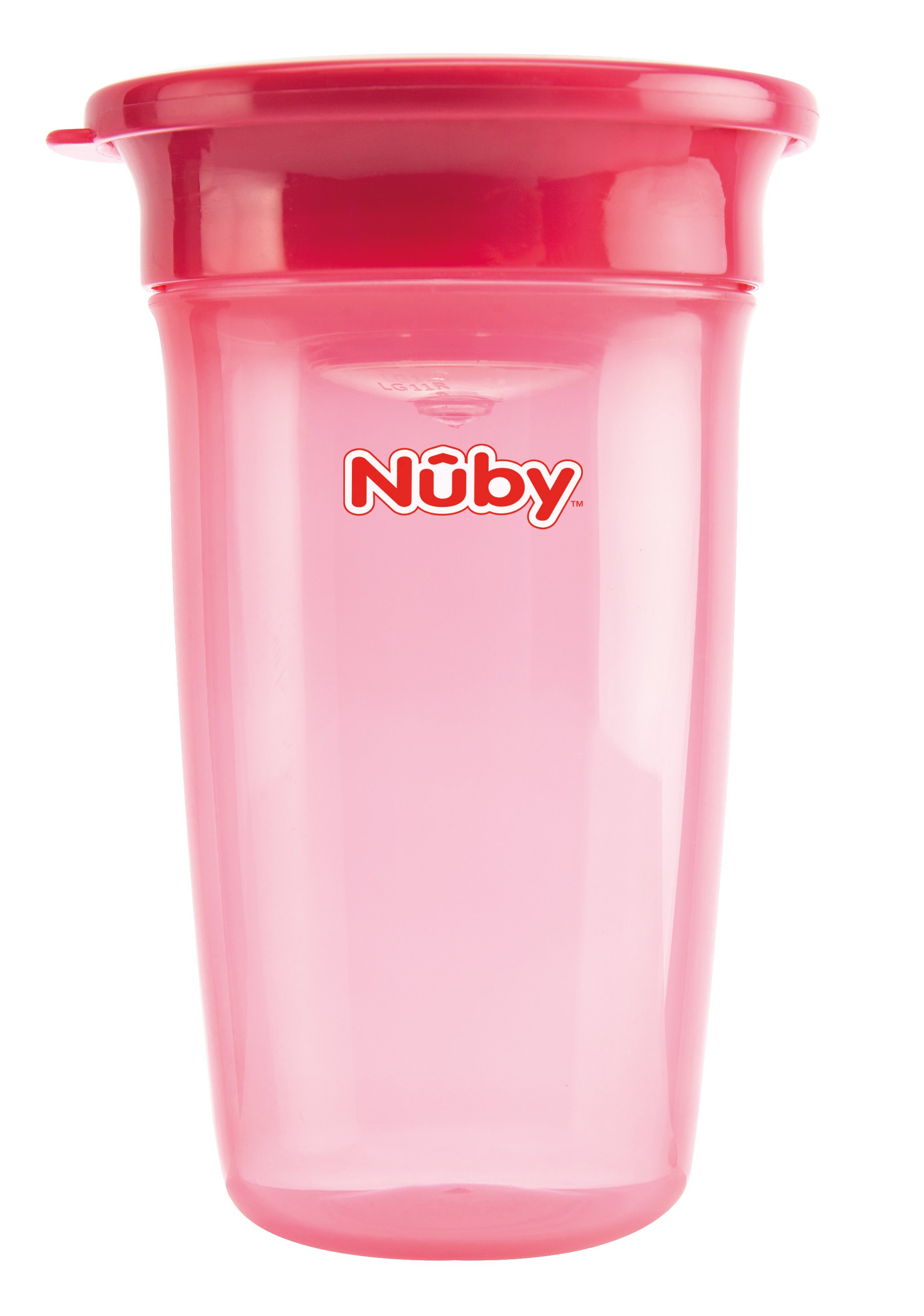 Чашка-непроливайка Nuby 360°, с крышечкой, 360 мл, розовый (NV0414003pnk) - фото 1