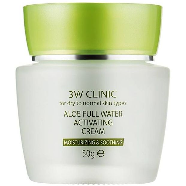 Крем для лица 3W Clinic Aloe Full Water Activating Cream увлажняющий 50 мл - фото 1