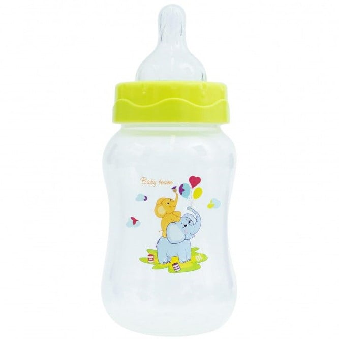 Пляшечка для годування Baby Team, з широким горлечком, 250 мл, зелена (1002) - фото 2