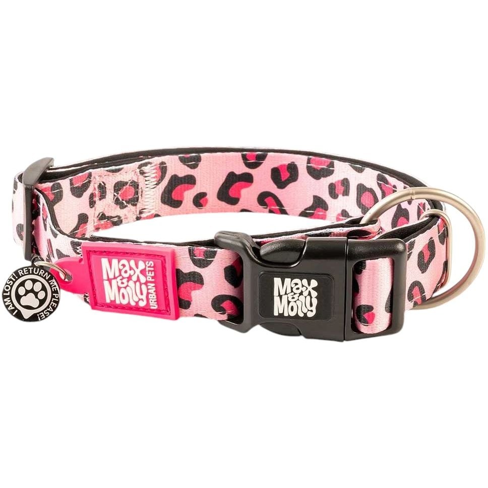 Нашийник для собак Max & Molly Smart ID Collar Leopard Pink XS 22-35x1.5 см - фото 1