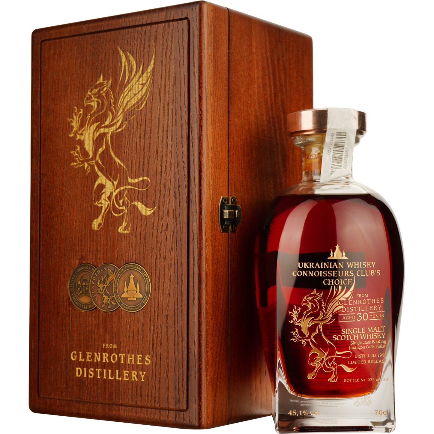 Виски Glenrothes 30 Years Old Jurancon Single Malt Scotch Whisky, в подарочной упаковке, 45,1%, 0,7 л - фото 1