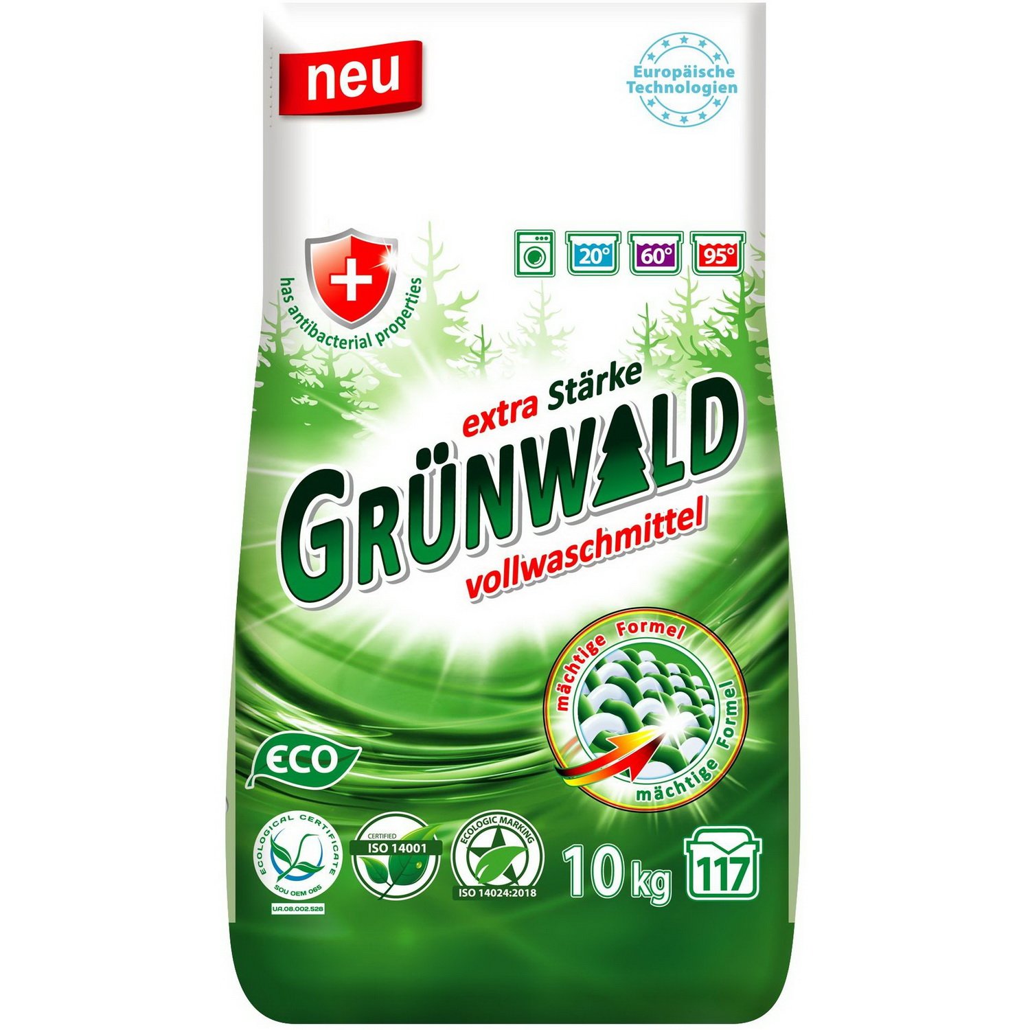 Порошок пральний Grunwald Eco універсальний, Гірська Свіжість, 10 кг - фото 1