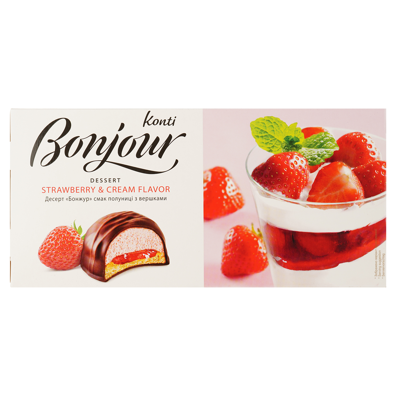 Десерт Bonjour Konti вкус клубники со сливками, 232 г (582234) - фото 1
