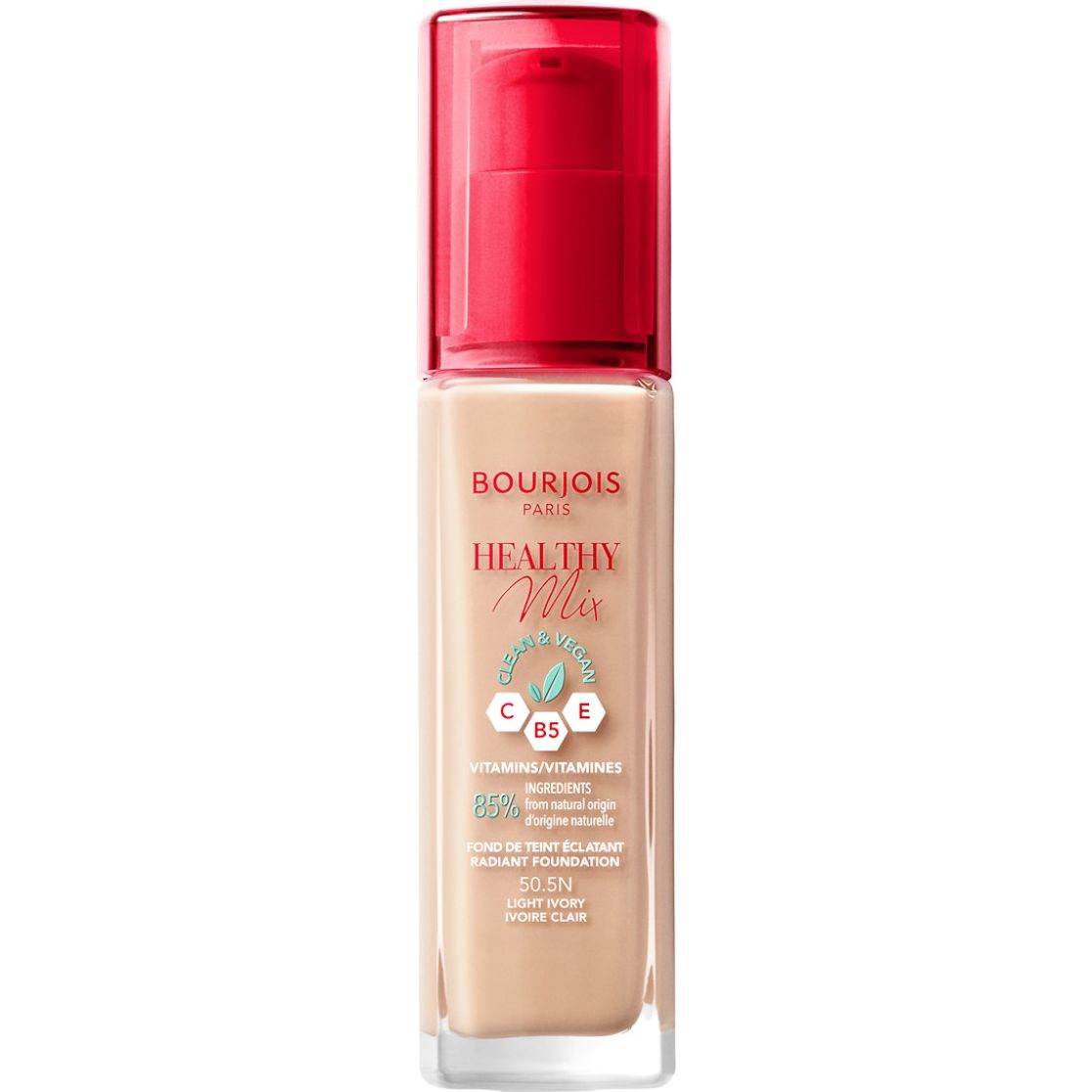 Тональная основа Bourjois Healthy Mix Clean & Vegan тон 50.5N (Light Ivory) 30 мл - фото 1