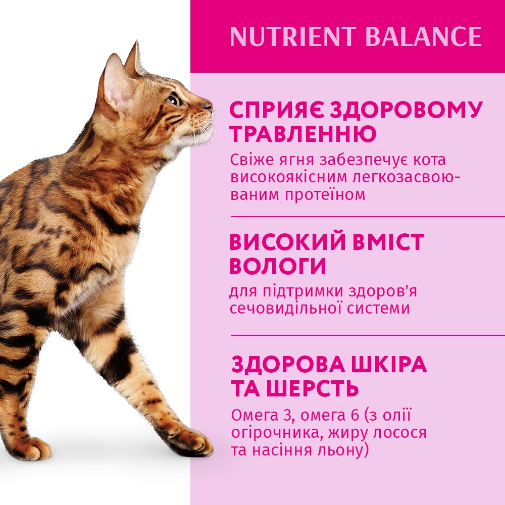 Вологий корм для котів Optimeal ягня та овочі в желе, 85 г (B2711202) - фото 3